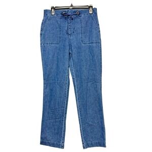 Orvis‎ Clean Girl Minimalist Denim Jeans Womens Size 4 Drawstring Countryside